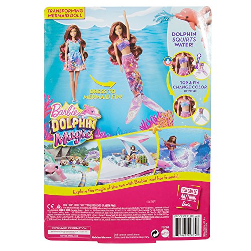 barbie fbd64 dolphin magic transforming mermaid doll