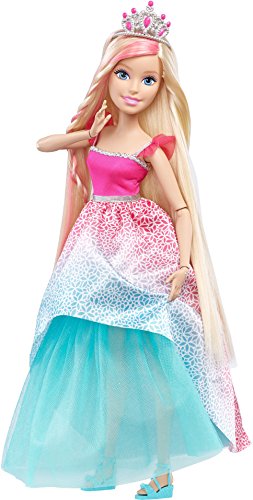 Barbie Endless Hair Kingdom Princess Doll, Pink/Blue