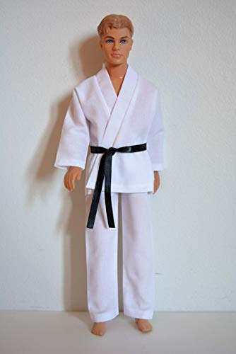 Handmade Doll Clothes White Karate Uniform Gi Judo TKD fits 12