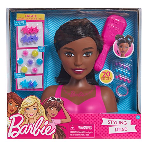 Barbie Styling Head Black Hair, 20 Pieces