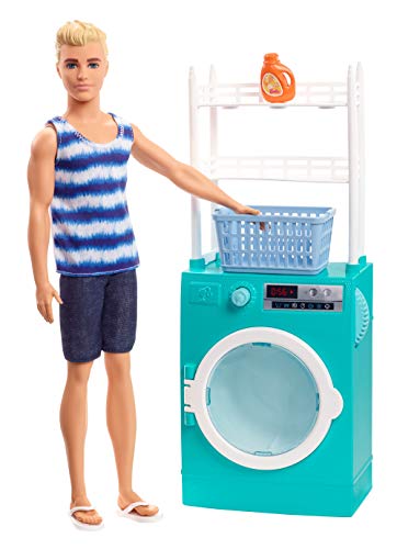 Barbie FYK52 Ken Doll & Laundry Playset, Multicolor