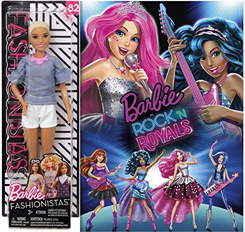 Barbie Fashionistas Girls Rock N Royals Animated Movie & Barbie Doll Set 12