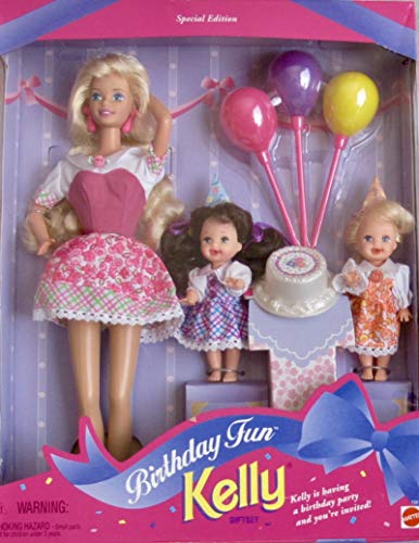 Barbie Birthday Fun KELLY Giftset Special Edition w Barbie, Kelly & Chelsea Dolls & Accessories (1996)
