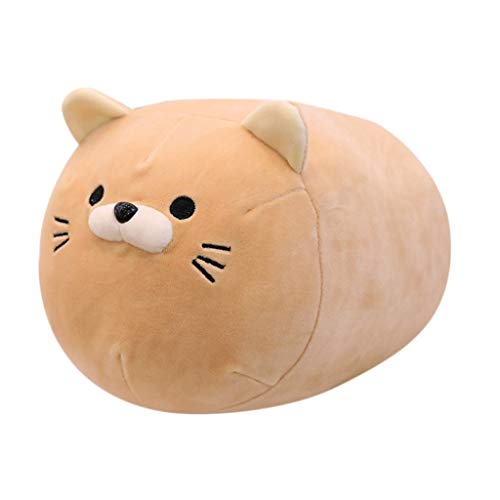 Christmas Plush Toys for Kids, Cute Anime Fat Kitten Plush Stuffed Sofa Pillow Doll Cartoon Cute kitten Soft Toy (Yellow)