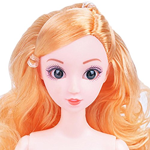 Fiaya Girl 30CM Nude Doll With Head 12 Joint Moving Naked Bodies DIY Toys Accessories (D)