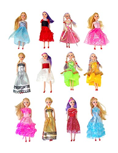 Butterfly Craze Miniature Doll Play-Set Bundle with Princess and Fashion Clothes Accessories. Great for Birthday Party Favors, Tea Parties, and Dollhouses. 6