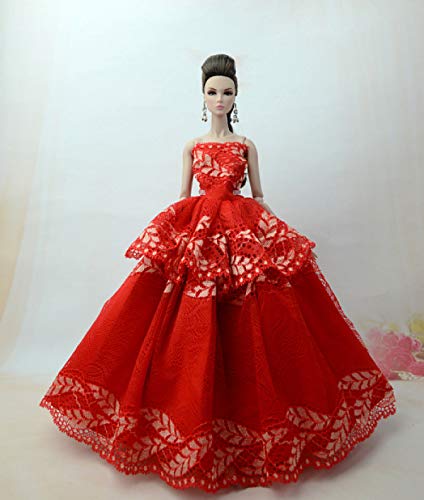 HOMES1-barbie Clothes - Styles Doll Dress, 2018 New Pretty Flower Lace Princess Party Dress Evening Gown Clothing for 1/4 Xinyi Kurhn FR Barbie Doll DF0811