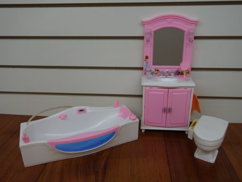 My Fancy Life Dollhouse Furniture- Bath Room with Bath Tub and Vanity