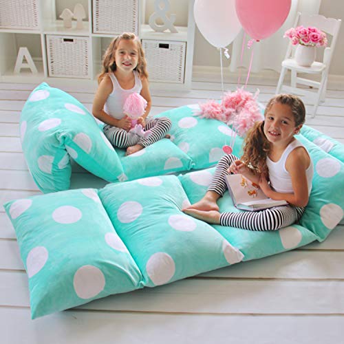 Butterfly Craze Girl's Floor Lounger Seats Cover and Pillow Cover Made of Super Soft, Luxurious Premium Plush Fabric - Perfect Reading and Watching TV Cushion - Great for SLEEPOVERS Slumber Parties