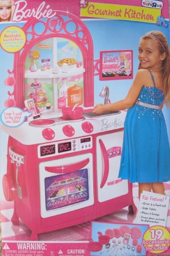 BARBIE GOURMET KITCHEN Over 3.5 Ft Tall CHILD SIZE Playset w 19 Accessories, SOUNDS, MUSIC & More! TOYS