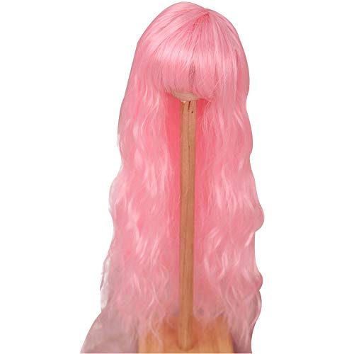 MEMIND Long Section Wave Pink Doll Wig 1/3 Bjd/Sd Doll Wig Girl Applicable 3 Points Doll Hair Hair Set Sd Doll Bjd Wig,Pink