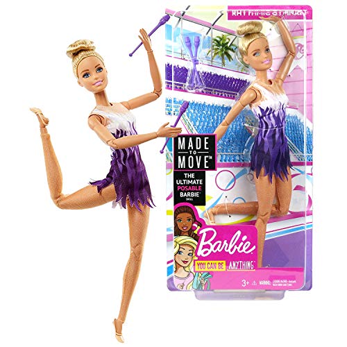 Year 2017 Barbies Made to Move You Can Be Anything Series 12 Inch Doll - Caucasian Rhythmic Gymnast with Gymnastic Batons