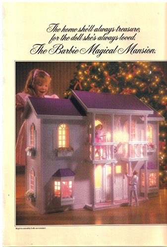 Magazine Print Ad 1990 The Barbie Magical Mansion, Happy Holidays Barbie