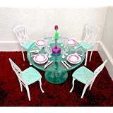 My Fancy Life Dollhouse Furniture- Meal Time Green Dinning Table Play Set