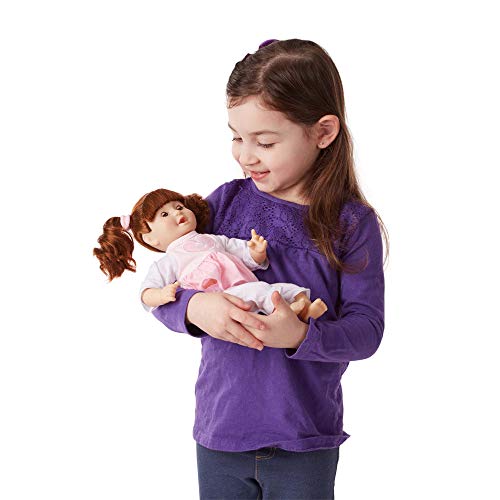 Melissa & Doug Mine to Love Brianna, 12-Inch Soft-Body Baby Doll, Two-Piece Outfit, Wipe-Clean Arms & Legs, 12.5″ H × 7.5″ W × 4.75″ L