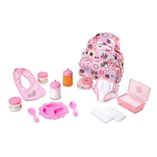 Melissa & Doug Mine to Love Doll Feeding and Changing Accessories Set (Diaper Bag Set, Baby Food & Bottle Set, Great Gift for Girls and Boys - Best for 3, 4, 5, and 6 Year Olds)