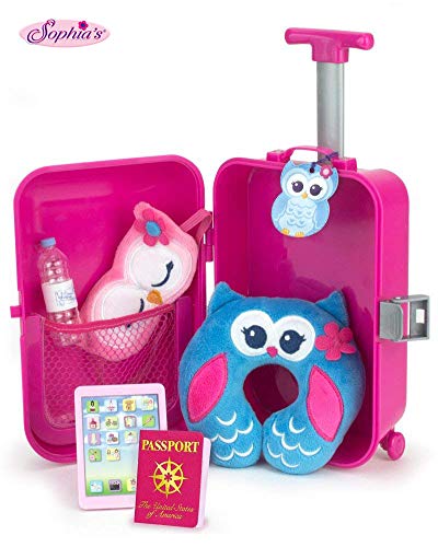 Sophia's Doll Travel Play Set 7Piece Doll Accessory Luggage Set for Your Favorite American Doll & More! Complete Doll Suitcase Travel Accessory Set