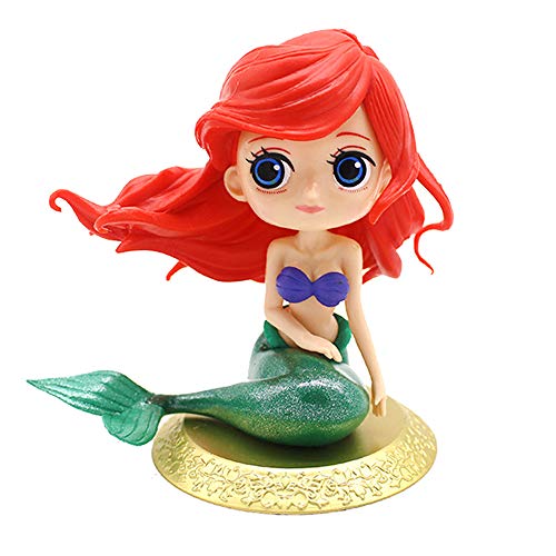 Cute Big Eyes Mermaid Doll Cake Toppers Birthday Cake Decoration Wedding Party Supplies(gold base)