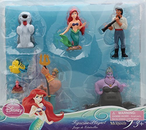 Disney Princess Exclusive Little Mermaid Figure Set - 7 pc Ariel Figurine Playset