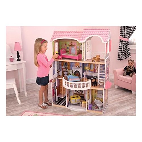 KidKraft Storybook Mansion Three-Story Wooden Dollhouse for 12