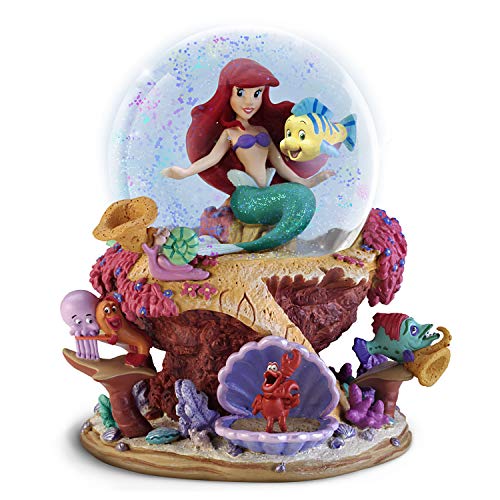 The Bradford Exchange Disney The Little Mermaid Musical Glitter Globe Featuring Ariel and Flounder