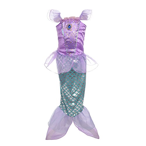 Dressy Daisy Girls' Princess Mermaid Fairy Tales Costume Cosplay Fancy Dress Party Outfit Size 5