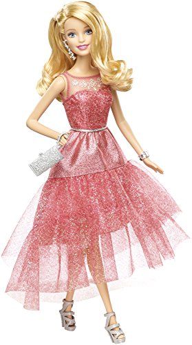 Barbie Signature Style Barbie Doll with Pink Sparkle Gown