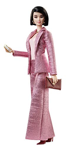  Barbie Collector: Doll Styled by Chriselle Lim, in Shimmery Pink Pant Suit, with Clutch and Phone Accessories, Doll Stand and Certificate of Authenticity