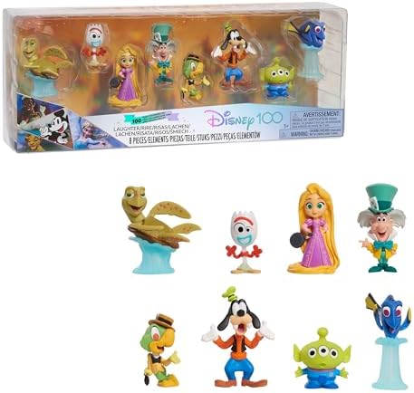 Disney100 Years of Laughter Celebration Collection Limited Edition 8-Piece Figure Pack, Kids Toys for Ages 3 Up by Just Play