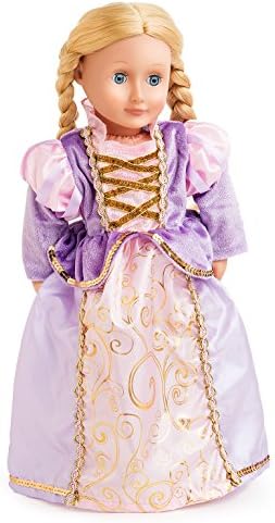 Little Adventures Classic Rapunzel Princess Doll Dress - Doll Not Included - Machine Washable Child Pretend Play and Party Doll Clothes with No Glitter