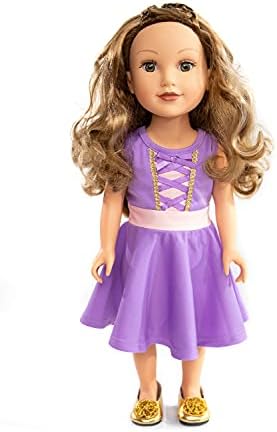 Little Adventures Twirl Princess Doll Dress (Rapunzel) - Doll Not Included - Machine Washable Child Pretend Play and Party Doll Clothes with No Glitter
