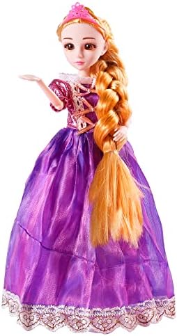 Fashion Princess Dolls Rapunzel Doll with Blonde Hair 11.5 Inches Long, Princess Dolls Toy for Girls 3 Years Old and Up Best Gitfs for Girls Christmas Birthday