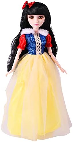 Fashion Princess Dolls Royal Shimmer Snow White Doll, Fashion Doll with Skirt and Accessories, Toy for Kids Ages 3 and Up Best Gitfs for Girls Christmas Birthday